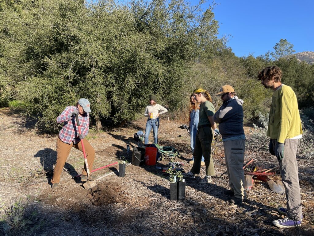 Garden group standing and learning together